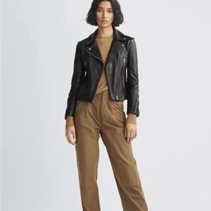 $995 Rag & Bone Women’s Mack Black Leather Slim Fit Moto Jacket XS